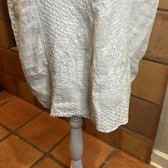Lauren Ralph Lauren White Embroidered Linen Dress, size 14! - Picture 3 of 11